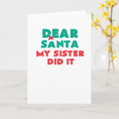 Beste Kerstman Mijn Zus Heeft Het Gedaan Grappige Kaart (Gele Bloem)