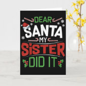 Beste Kerstman Mijn Zus Heeft Het Gedaan Grappige Kaart (Gele Bloem)
