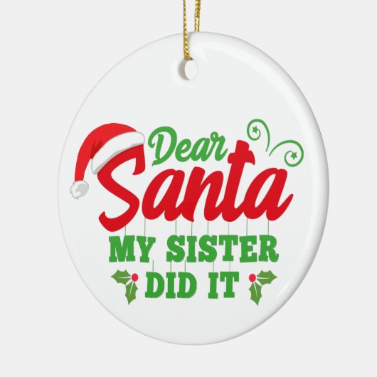 beste kerstman, mijn zus heeft het gedaan keramisch ornament (Links)