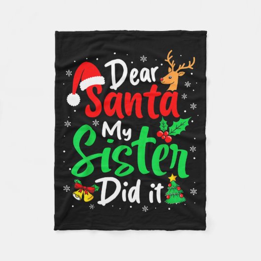 Beste Kerstman Mijn Zus Heeft Het Gedaan Kerst Gra Fleece Deken (Voorkant)