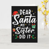 Beste Kerstman Mijn Zus Heeft Het Gedaan Meisjes J Kaart (Gele Bloem)
