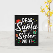 Beste Kerstman Mijn Zus Heeft Het Gedaan Meisjes J Kaart (Gele Bloem)