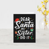 Beste Kerstman Mijn Zus Heeft Het Gedaan Meisjes J Kaart (Gele Bloem)