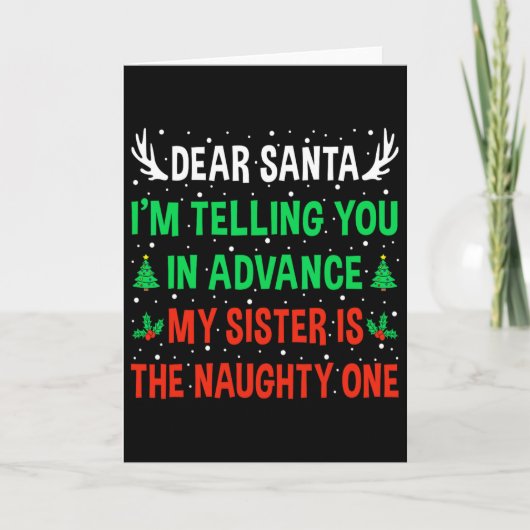 Beste Kerstman Mijn Zus Is De Stoute Funny Chri Kaart (Voorkant)