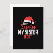 Beste kerstman, mijn zuster deed het... kerst Merr Kaart (Voorkant / Achterkant)