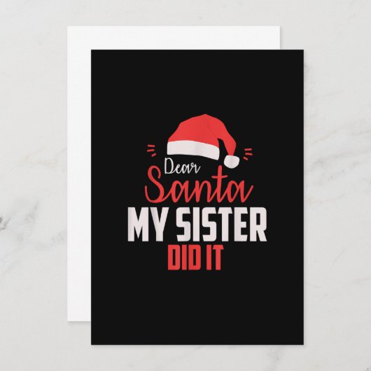 Beste kerstman, mijn zuster deed het... kerst Merr Kaart (Voorkant / Achterkant)