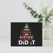 Beste Kerstman, mijn zuster heeft het gedaan, cite Briefkaart (Staand voorkant)