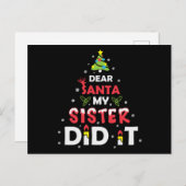 Beste Kerstman, mijn zuster heeft het gedaan, cite Briefkaart (Voorkant / Achterkant)