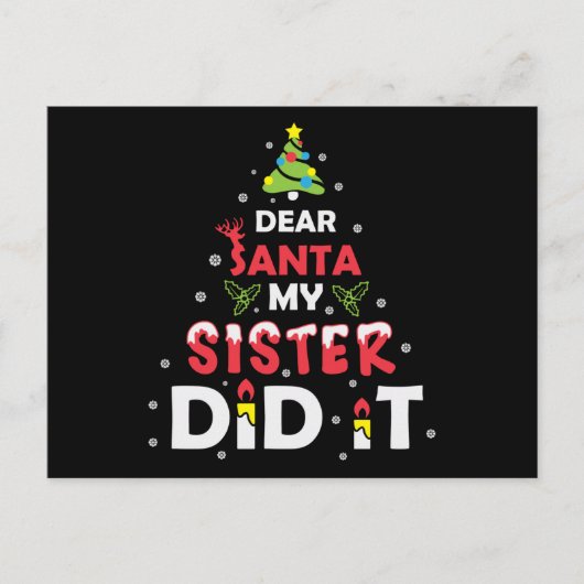Beste Kerstman, mijn zuster heeft het gedaan, cite Briefkaart (Voorkant)