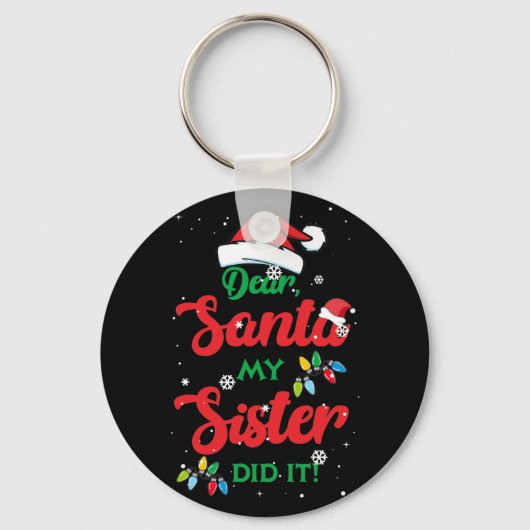 Beste kerstman, mijn zuster heeft het gedaan! Kers Sleutelhanger (Voorkant)