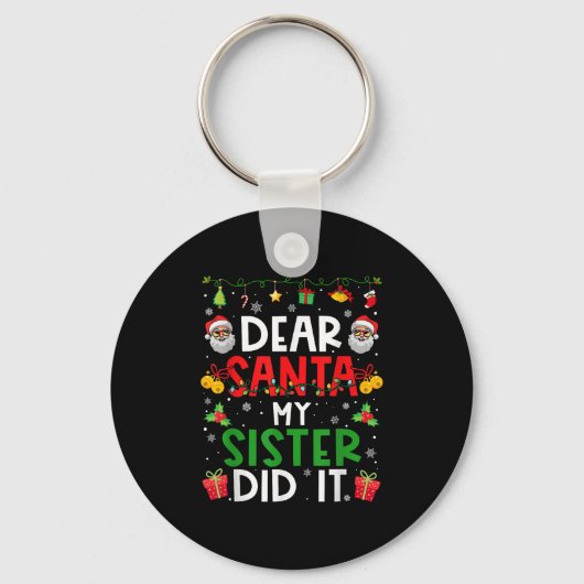 Beste kerstman, mijn zuster heeft het grappig geda sleutelhanger (Voorkant)