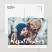 beste kerstman modern handschrift briefkaart (Voorkant / Achterkant)