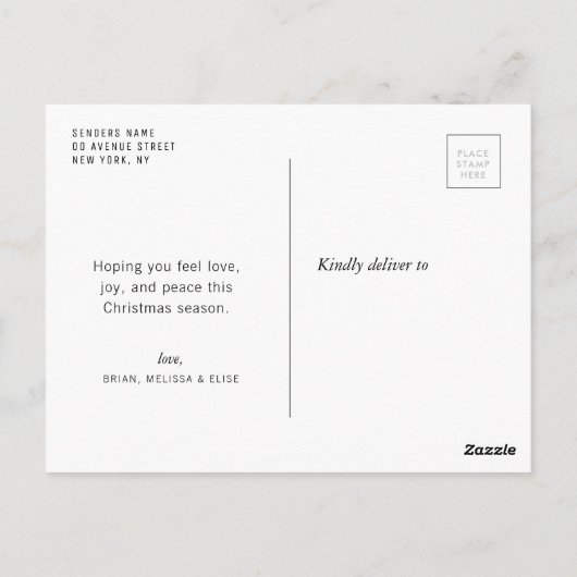 beste kerstman modern handschrift briefkaart (Achterkant)