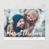 beste kerstman modern handschrift briefkaart (Voorkant)