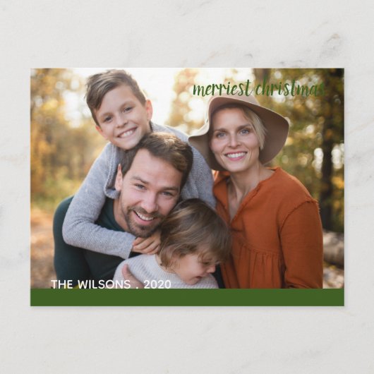 beste kerstman moderne scriptfoto briefkaart (Voorkant)