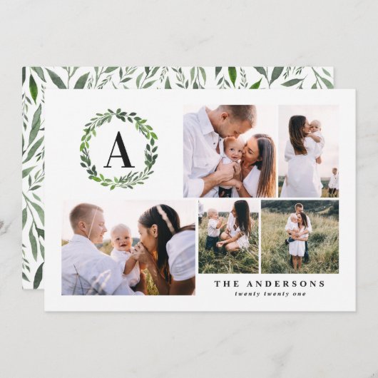 beste kerstman moderne scriptfoto feestdagenkaart (Voorkant / Achterkant)