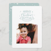 beste kerstman moderne scriptfoto feestdagenkaart (Voorkant / Achterkant)