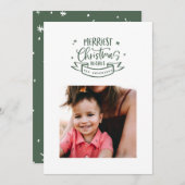 beste kerstman moderne scriptfoto feestdagenkaart (Voorkant / Achterkant)