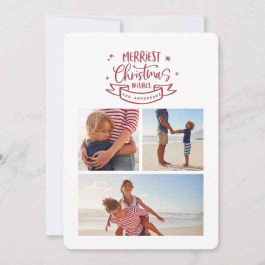 beste kerstman moderne scriptfoto feestdagenkaart (Voorkant)