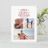 beste kerstman moderne scriptfoto feestdagenkaart (Staand voorkant)