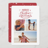 beste kerstman moderne scriptfoto feestdagenkaart (Voorkant / Achterkant)