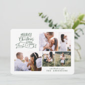 beste kerstman moderne scriptfoto feestdagenkaart (Staand voorkant)