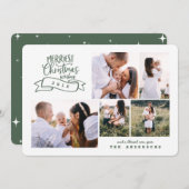 beste kerstman moderne scriptfoto feestdagenkaart (Voorkant / Achterkant)