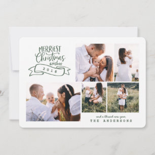 beste kerstman moderne scriptfoto feestdagenkaart