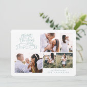 beste kerstman moderne scriptfoto feestdagenkaart (Staand voorkant)