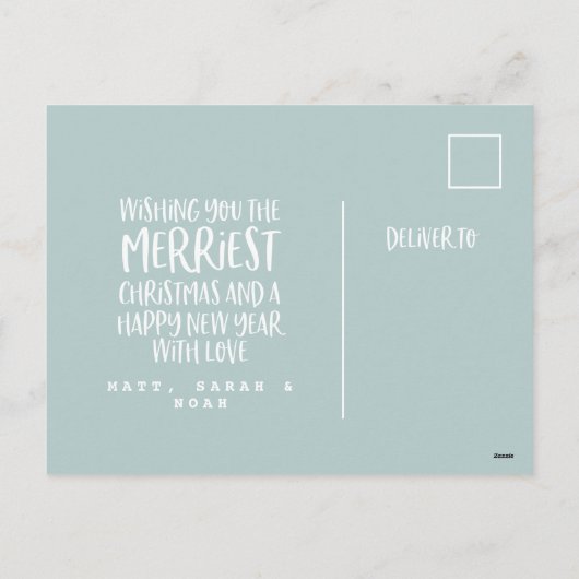 beste kerstman moderne scriptfoto feestdagenkaart (Achterkant)