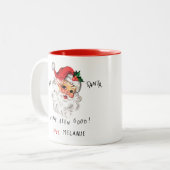 Beste kerstman-Mok op maat Tweekleurige Koffiemok (Voorkant links)