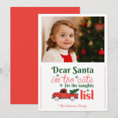 Beste Kerstman Naughty List One Photo Christmas Feestdagenkaart (Voorkant / Achterkant)
