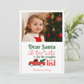Beste Kerstman Naughty List One Photo Christmas Feestdagenkaart (Staand voorkant)