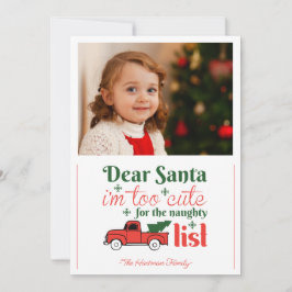 Beste Kerstman Naughty List One Photo Christmas Feestdagenkaart