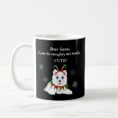 Beste kerstman, Naughty Samoyed met Elf Headband Koffiemok (Links)