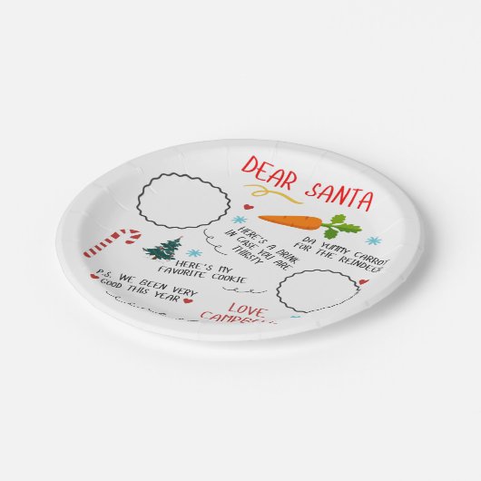 Beste kerstman papieren bordje (Gekanteld)