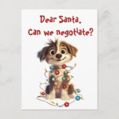 Beste Kerstman Puppy Kerst Briefkaart (Voorkant)
