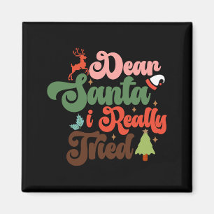 Beste Kerstman Retro Groovy Kerstvakantie T Shirt Magneet