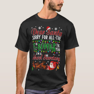 Beste kerstman, sorry voor alle F Bombs School Sec T-shirt