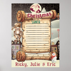 Beste Kerstman Speelgoed Cadeau Verzoek Lijst Post Poster