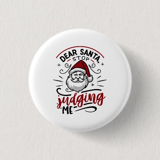 Beste kerstman stop met me te beoordelen grappige ronde button 3,2 cm (Voorkant)