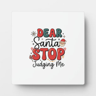 Beste Kerstman Stop met Oordelen Kerst Design (2) Fotoplaat