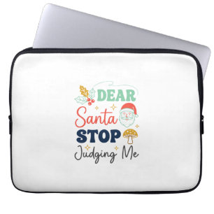 Beste Kerstman Stop Met Oordelen Kerst Paddenstoel Laptop Sleeve