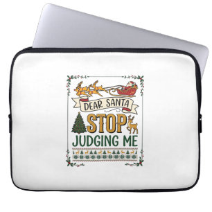 Beste Kerstman Stop Met Oordelen Kerst Reeën Boom Laptop Sleeve