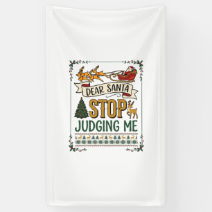Beste Kerstman Stop Met Oordelen Kerst Reeën Boom Spandoek