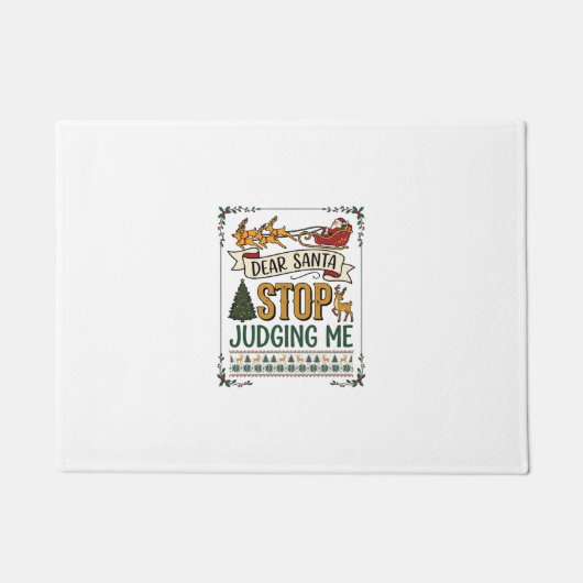 Beste Kerstman Stop Met Oordelen Kerst Reindeer Bo Deurmat (Voorkant)