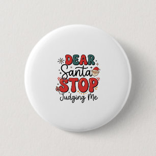 Beste Kerstman Stop met Oordelen Kerstontwerp (2) Ronde Button 5,7 Cm