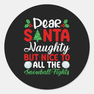 Beste Kerstman Stout Maar Leuk Voor Alle Sneeuwbal Ronde Sticker