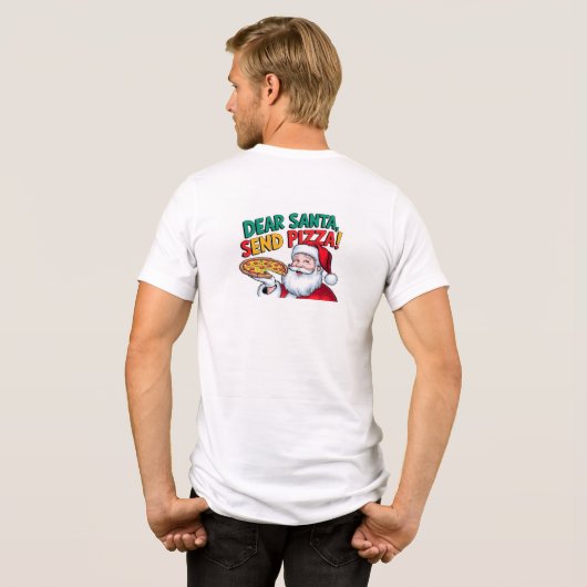 Beste Kerstman, stuur deze kerst pizza Tri-Blend Shirt (Achterkant volledig)