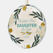 Beste kerstman van de moderne wereld in de wet keramisch ornament (Links)